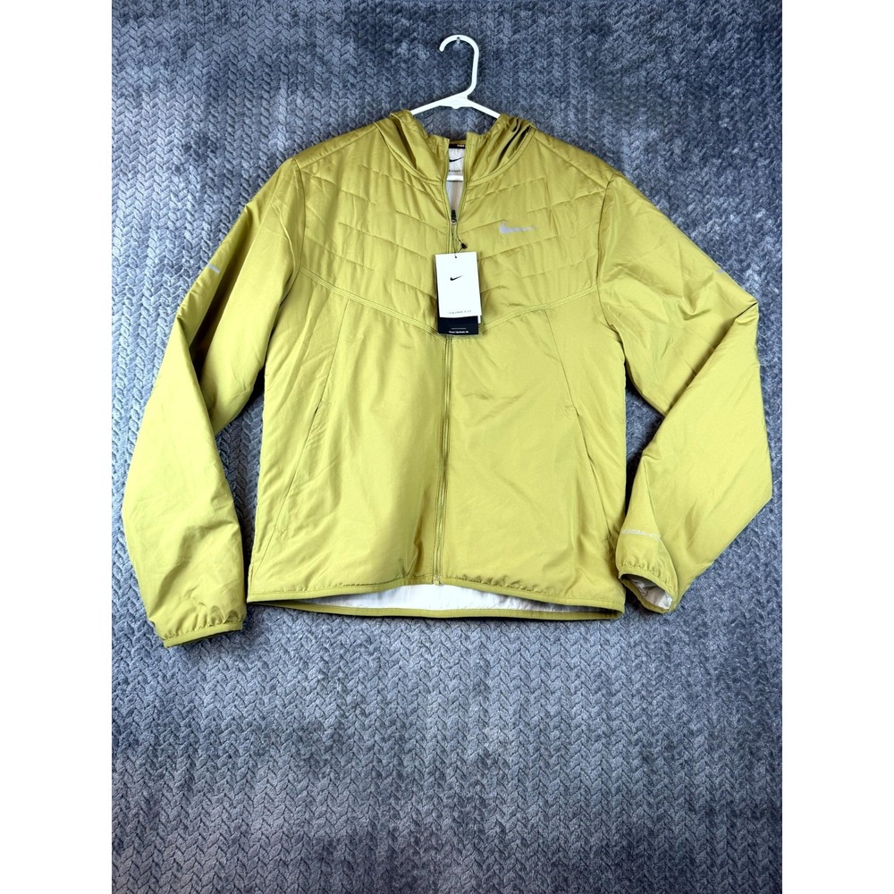 Nike Therma-Fit Repel Running Jacket Mens S Coriander Quilted Hooded DD5644-379